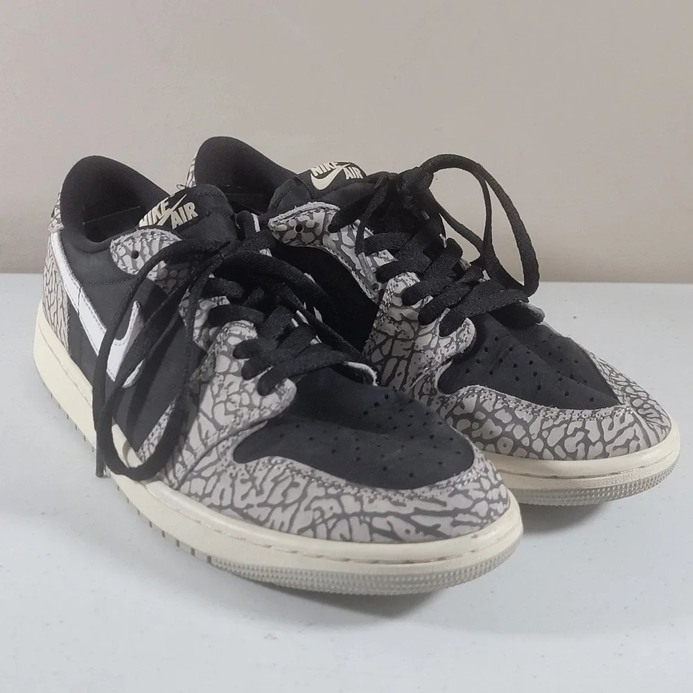 Air Jordan 1 Retro Low OG Black Cement Mens Size 9.5 - Picture 6 of 11